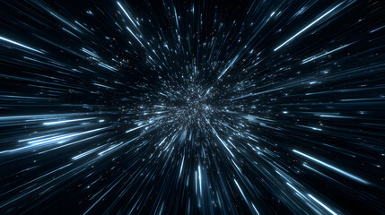 Wall Mural - abstract speed light trails in outer space creating a sense of movement and travel in hyperdrive