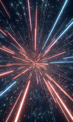 Wall Mural - accelerated light streaks through a cosmic tunnel simulation of speed and digital warp drive effect