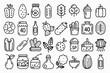 © SMUX SAFALI - Single line icon design featuring pickles cucumbers and jars a culinary vegetable illustration
