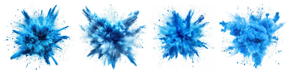 Wall Mural - png vibrant blue powder explosion, element set on transparent background