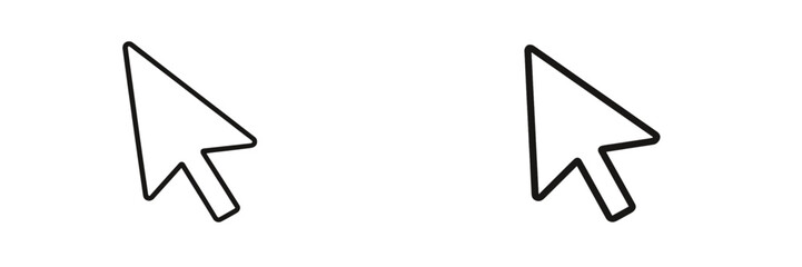 Wall Mural - two simplistic black arrow cursors depicted against a white background, emphasizing digital navigati