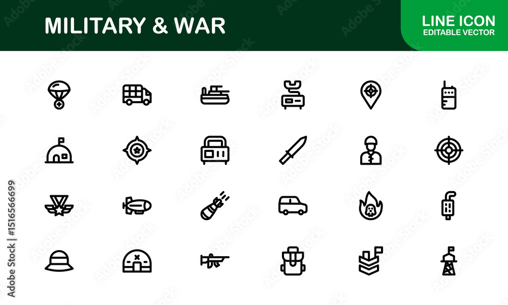Military Warfare Icons – Modern Army Vector Symbols for Tactical Design ...