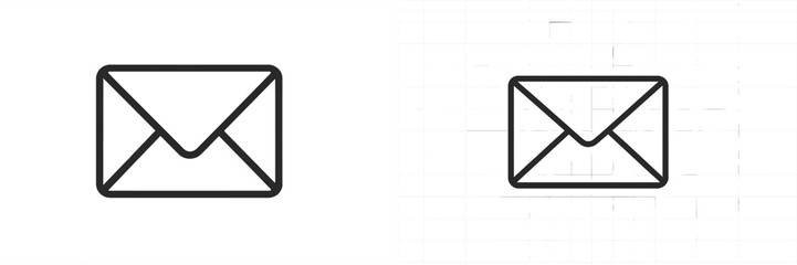 Wall Mural - icon design of two styles of envelopes showcasing modern and minimal aesthetics for digital communic