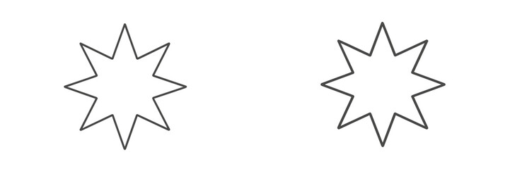Poster - Decorative geometric stars with sharp points in a minimalist style suitable for various design applications