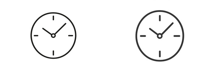 Aufkleber - Simple and modern clock designs illustrating time in a minimalist style suitable for various design projects