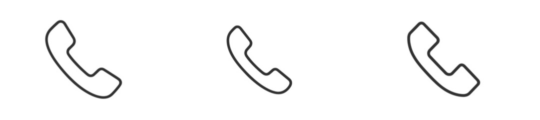 Aufkleber - Three minimalist telephone icons representing communication and connectivity in a modern design