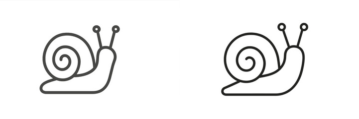 Poster - Two simple line art snails showing different designs set against a plain background