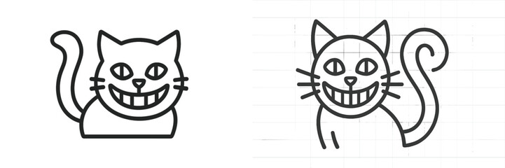 Aufkleber - Playful and mischievous cat illustrations showcasing unique designs in minimalist style
