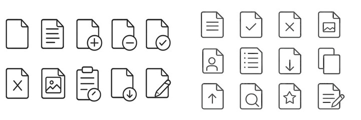 Fototapete - Various document icons displayed on a minimalist background illustrating office tasks and digital organization features
