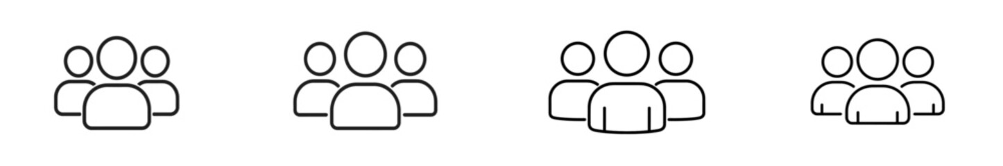 Aufkleber - Simple line art depicting groups of people in various configurations for social and community themes