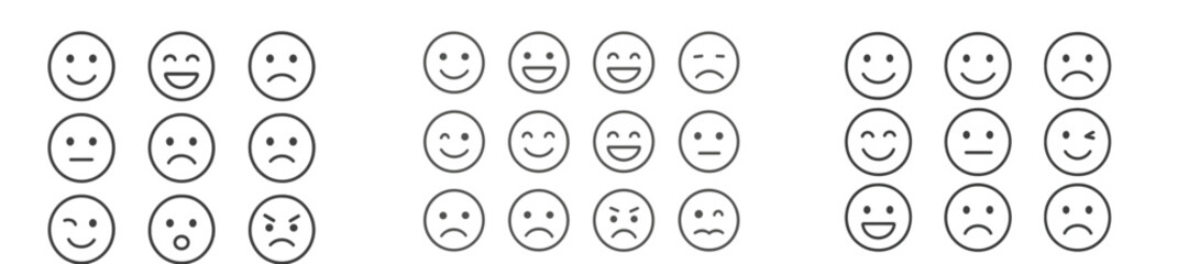 Poster - Various expressions displayed through simple emoticons representing different feelings and moods in a colorful layout