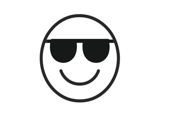 Aufkleber - Happy face with sunglasses displaying a cool and relaxed vibe in a minimalist design setting