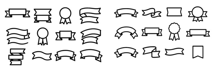 Poster - Collection of decorative banners and ribbons for creative projects and graphic design applications