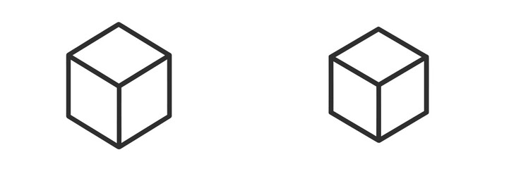 Poster - Two minimalistic 3D cubic shapes exhibiting different perspectives and structures for design experimentation