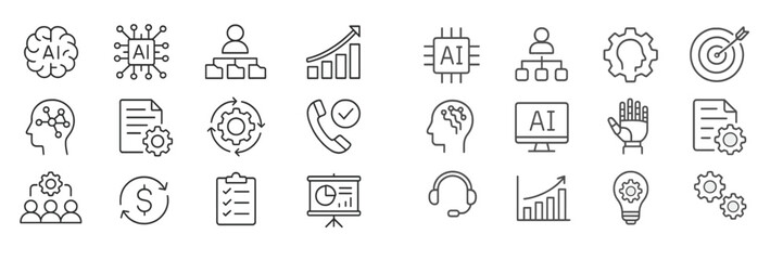 Poster - Illustration of artificial intelligence concepts and workflows, showcasing various elements related to data processing and system design