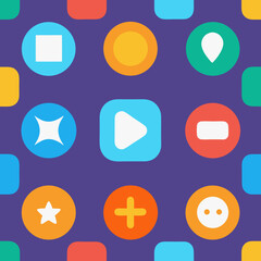 seamless app icon pattern rounded ui icons