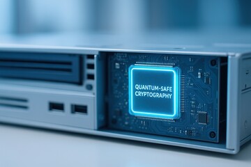 quantum-safe cryptography chip installed in modern computer hardware showcasing advanced technology 