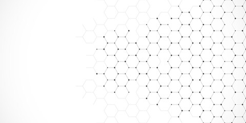 Fototapete - Graphic design element with abstract geometric background of simple hexagon pattern