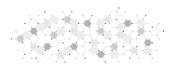 Fototapete - Graphic design element with abstract geometric background of simple hexagon pattern