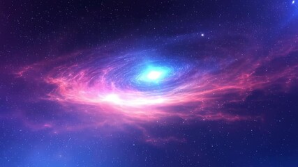 Wall Mural - loop animation of space nebula towards light loop animation glowing galaxies and stars passing