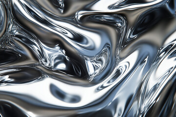 Wall Mural - generative ai made image of an abstract creative glossy foil metallic wallpaper
