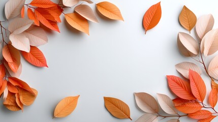 Leinwandbilder - Vibrant autumn leaves forming a textured orange canopy with space for creative text overlay and a calm, natural background capturing seasonal beauty and tranquility