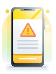 Fototapete - Notification Alert Blocking Screen View With Warning Symbol in a Modern Design