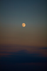 Canvas Print - moon, stars, planets and landscape scenery silhouettes.