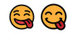 © Farhan - Tongue Out Emoji Icon Vector – Smiling Face with Tongue Symbol for Fun, Playfulness, and Messaging Design.  Tongue Out Smiley Face on Transparent Background for Social Media, UI, Communication Design