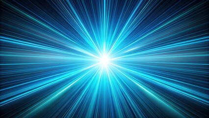 Wall Mural - abstract blue light speed burst radiating energy and dynamic movement illustration
