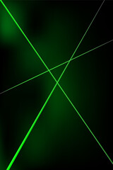 Wall Mural - Neon laser light effect soft blurs green and black dark background