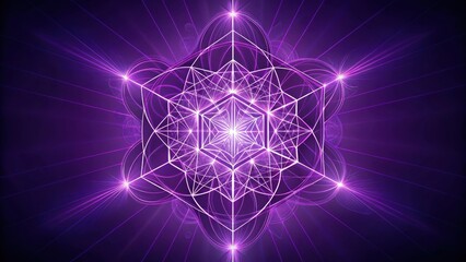 Wall Mural - radiant purple geometric mandala a mystical energy field design featuring sacred geometry and interc