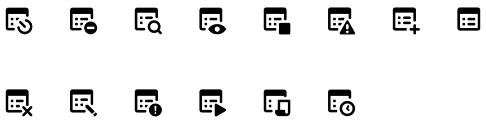 Set of Programming Properties icons