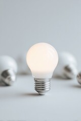 Wall Mural - focus on energy-efficient light bulbs in minimalistic layout providing ample copy space for text