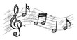 © Kaz - musical notes and staff hand drawn illustration