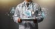 © Sansert - Medical Technology Doctors use AI technology to diagnose, care and improve the accuracy of patient treatment in the future. Medical research, medical innovation for future health.
