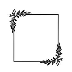 Wall Mural - elegant botanical frame, adorned with delicate foliage and branches, offers a space to be creatively