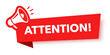 © iiierlok_xolms - Megaphone with attention speech bubble. Loudspeaker. Banner for business, marketing and advertising. Vector illustration.