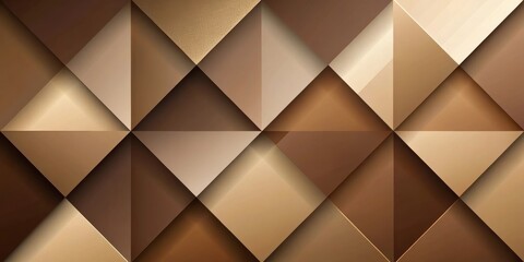 Aufkleber - Abstract Brown and Beige Geometric Pattern Background with Shadow Effects and Subtle Texture
