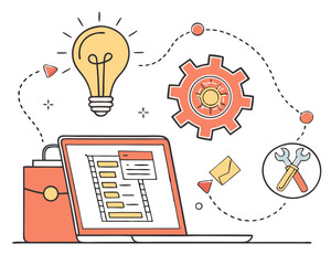 vector illustration of web and app development, programming and coding. creative concept for web ban