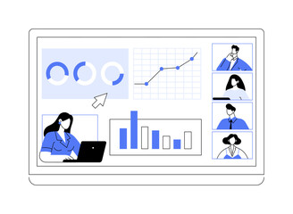 Wall Mural - screen sharing isolated cartoon vector illustrations.