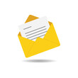 © Graphic design 125 - Envelope icon with yellow color. Mail envelope, Envelope post delivery symbol.
