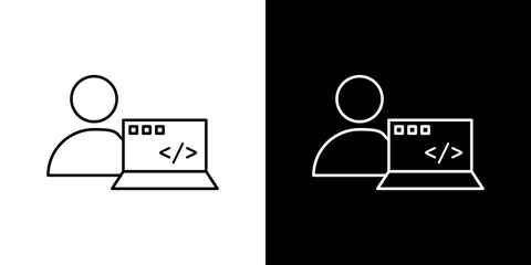 Programmer icon symbol concept for graphic design, Website, UI. Svg