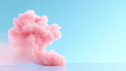 Aufkleber - Pink Cloud: Soft, fluffy, and ethereal, a vibrant pink cloud floats gently against a serene sky backdrop, representing dreams and serenity. 