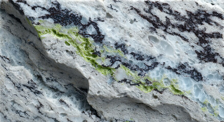 Poster - Close-Up of Marble Stone Texture With Green Veins, Showcasing Natural Beauty and Earth's Geological Heritage for Interior Design and Sustainable Material Sourcing