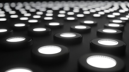 Abstract pattern of glowing circles