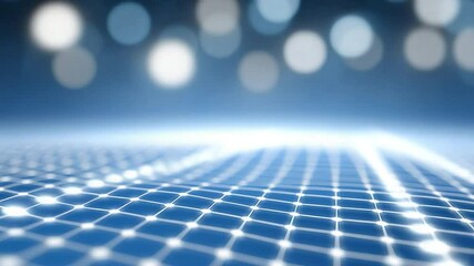 Leinwandbilder - Digital Abstract: An ethereal and futuristic design of illuminated grid of squares and circles.
