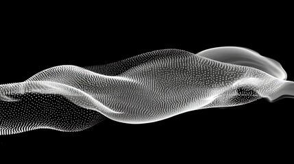 Abstract flowing wave of connected dots