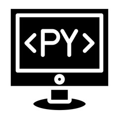 Wall Mural - python vector glyph icon design