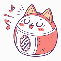 adorable cat-shaped music player design perfect for branding cute apps websites and merchandise enjo